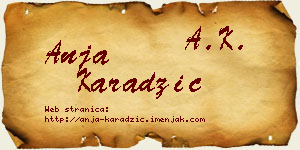 Anja Karadžić vizit kartica